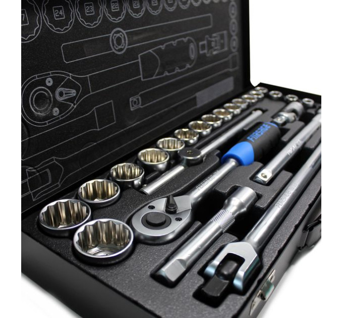 Набір інструментів 24 предмети 1/2'' (12гр.) (10-32мм) Forsage F-4246-9M