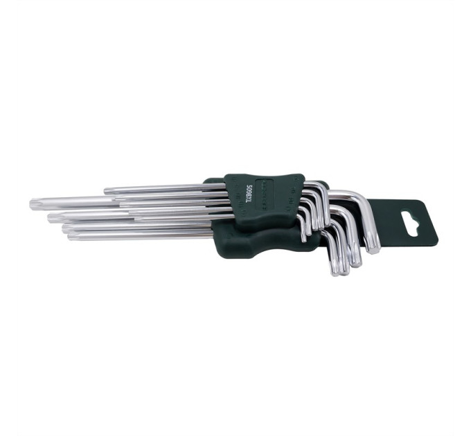 Набор ключей TORX Г-образных экстра длинных, 9пр. (Т10, Т15, Т20, Т25, Т27, Т30, Т40, Т45, Т50) ROCKFORCE RF-5098XL