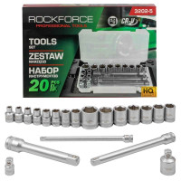 Набор инструментов 20 предметов, 3/8", 6-22 мм. ROCKFORCE RF-3202-5