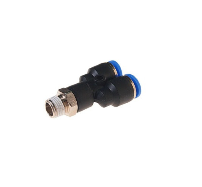Фитинг Y-образный для пластиковых трубок 6мм с наружной резьбой 1/8" ROCKFORCE RF-SPX06-01