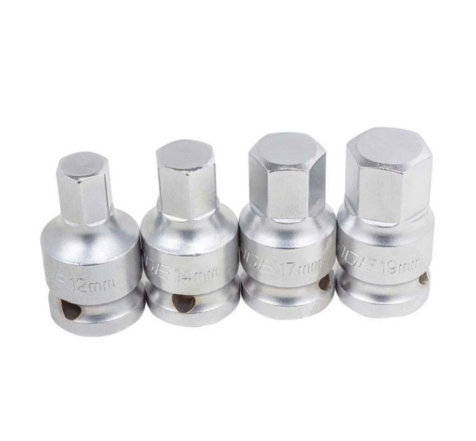 Набір головок-біт 6-гранних 1/2", 4пр. (L-45мм, 12,14,17,19мм)
