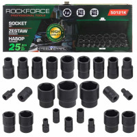 Набор ударных головок 1/4'', 1/2'', 25 предметов (6гр.) ROCKFORCE RF-50121K