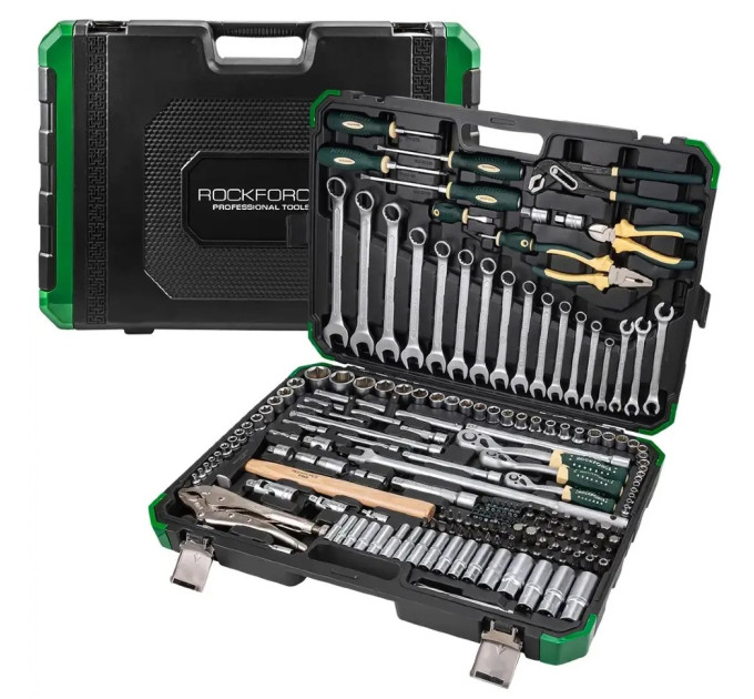 Набір інструментів 180+2пр. 1/4", 3/8", 1/2" (6гр., 12гр.) Rockforce RF-41802+2