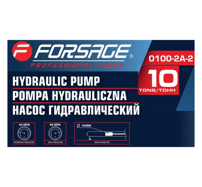 Насос гидравлический 10т (объем масла – 0.5л, давление – 630 bar) Forsage F-0100-2A-2