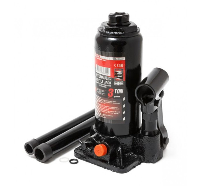 Домкрат пляшковий 2т (148-278мм) з клапаном + ремкоплект FORCEKRAFT FK-T90204 (DS)