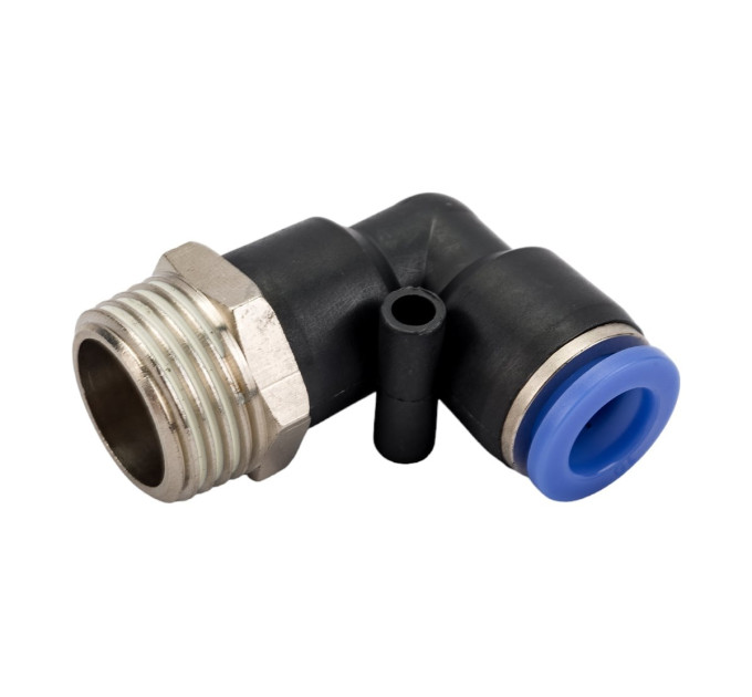 Фитинг угловой 1/2" для пластиковых трубок наружная резьба 10мм ROCKFORCE RF-SPL10-04