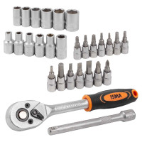 Набор головок и бит с трещоткой 28пр. 1/4'' (4-13мм; Torx:T10-T30; Hex:H3-H6; Slotted:SL4.5-SL7; Philips: PH1-PH2) IS-2028-5 Набор головок и бит с трещоткой 28пр. 1/4'' (4-13мм; Torx:T10-T30; Hex:H3-H6; Slotted:SL4.5-SL7; Philips: PH1-PH2) IS-2028-5