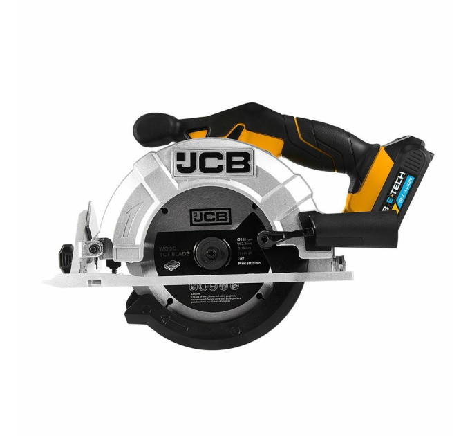 Пила циркулярная аккум (JCB-18CS-BE) 18V, 3650 об/мин, диаметр диска 165мм в к-те с зарядным уст-вом (JCB-18VFC-E) 2.4A и батареей аккум (JCB-20LI-E) 2.0AH