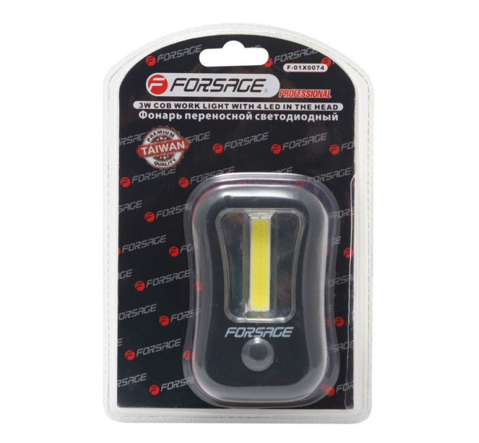 Фонарь переносной светодиодный в комплекте с батарейками (торцевой свет 4LED, боковой свет CUB, 3x
