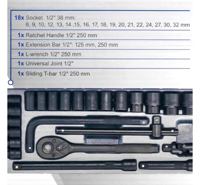 Набір інструментів 24пр. 1/2" (6гр.) Scheppach SCH-4245B-5MPB