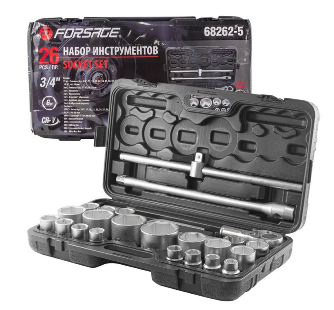 Набір інструментів 26пр. 3/4 "1" (6гр.) Forsage F-68262-5