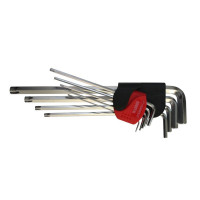 Набір ключів шестигранних 9 предметів HEX/TORX, екстрадлинних (Hex: 1.5, 2, 2.5, 3, 4, 5, 6, 8, 10; Torx: T10, T20, T27, T30, T40, T50, T55) Forsage F- 5093TXL