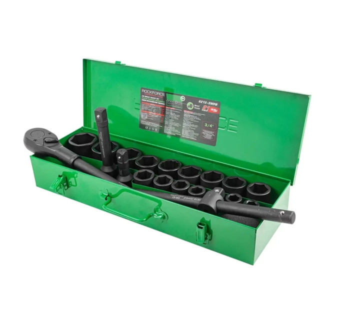 Набір ударних інструментів 21пр, 3/4" (6гр.) ROCKFORCE RF-6212-5MPB