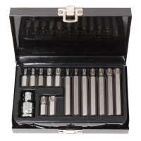 Набір біт TORX з отвором і бітотримачем, 15пр. 1/2 (L: 30/75мм; Т20, Т25, Т30, Т40, Т45, Т50, Т55),