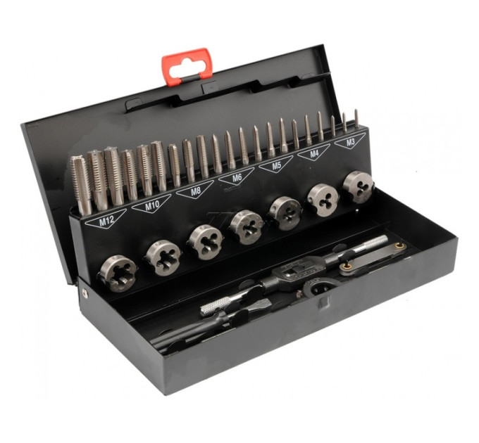 Набор метчиков и плашек, 32 пр., в металлическом кейсе RockForce RF-M032-1