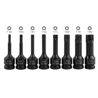 Набор головок-бит ударных 8пр. 1/2" TORX (T30, T40, T45, T50, T55, T60, T70, T80) в кейсе FORCEKRAFT FK-4088MPB