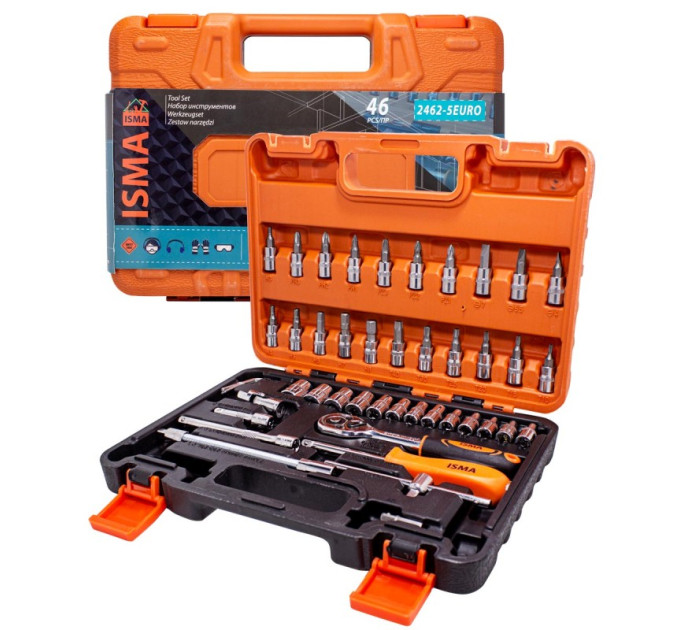 Набір інструментів 46 предметів 1/4'' (6гр.) (4-14мм) IS-2462-5 EURO