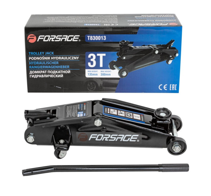 Домкрат подкатной 3т (135мм, h max 380мм) Forsage F-T830013