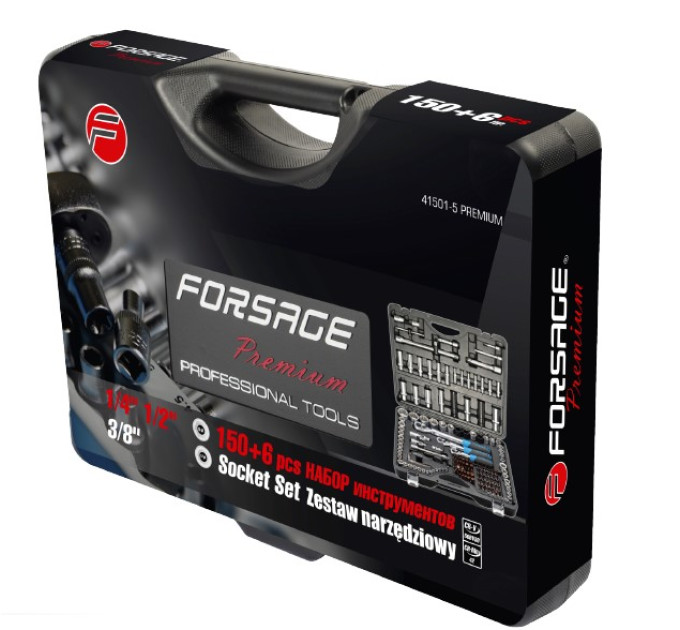 Набір інструментів 150+6пр. 1/2", 1/4", 3/8" (6 гр.) (4-36мм) Forsage F-41501-5 PREMIUM