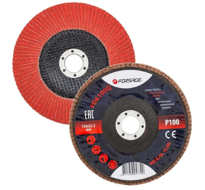 Круг пелюстковий торцевий, P 100, 150 х 22.2 мм Forsage F-FD6100Q