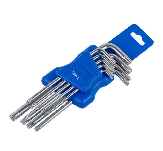 Набір ключів Г-подібних TORX довгих 9пр.(Т10, Т15, Т20, Т25, Т27, Т30, Т40, Т45, Т50) Forsage F-5098L