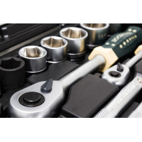 Набор инструментов 82+6пр. 1/2" 1/4" 6-гранная+гол.-битая 1/4": T40; биты 5/16": М8101214; головки 1