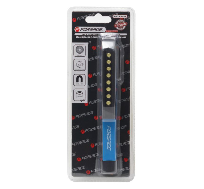 Фонарик светодиодный в комплекте с батарейками (8LED, 3xAAA) Forsage F-01X0004