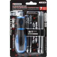 Викрутка-тримач переставна з комплектом біт (L65мм PH1-5mm, PH2-6mm, L110мм PH1-5mm, PH2-PH2mm, L127, PH2, 6mm) 7 предметів на блістері Forsage F-2074B Викрутка-тримач переставна з комплектом біт (L65мм PH1-5mm, PH2-6mm, L110мм PH1-5mm, PH2-PH2mm, L127, PH2, 6mm) 7 предметів на блістері Forsage F-2074B