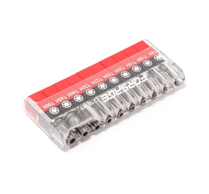 Набір біт 1/4" Torx з отвором 10пр. (TH 7,8,9,10,15,20,25,27,30,40-25мм)