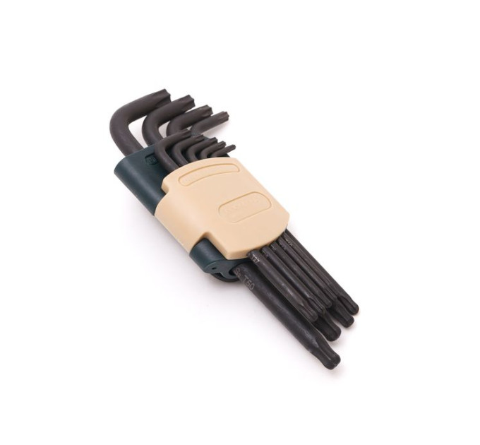 Набор ключей TORX Г-образных длинных со слоем, 9пр. (Т10, Т15, Т20, Т25, Т27, Т30, Т40, Т45, Т50), в п