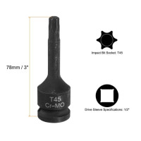 Головка 1/2" с насадкой Torx T45 ударная FORCEKRAFT FK-24607845MPB