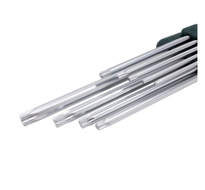 Набор ключей TORX Г-образных экстра длинных, 9пр. (Т10, Т15, Т20, Т25, Т27, Т30, Т40, Т45, Т50) ROCKFORCE RF-5098XL