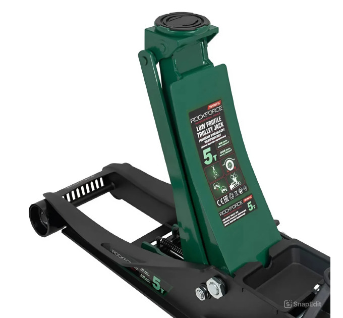 Домкрат 5т підкатний (96-595 мм) з педаллю Rockforce RF-T815011L