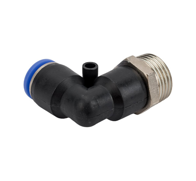 Фитинг угловой 1/2" для пластиковых трубок наружная резьба 10мм ROCKFORCE RF-SPL10-04