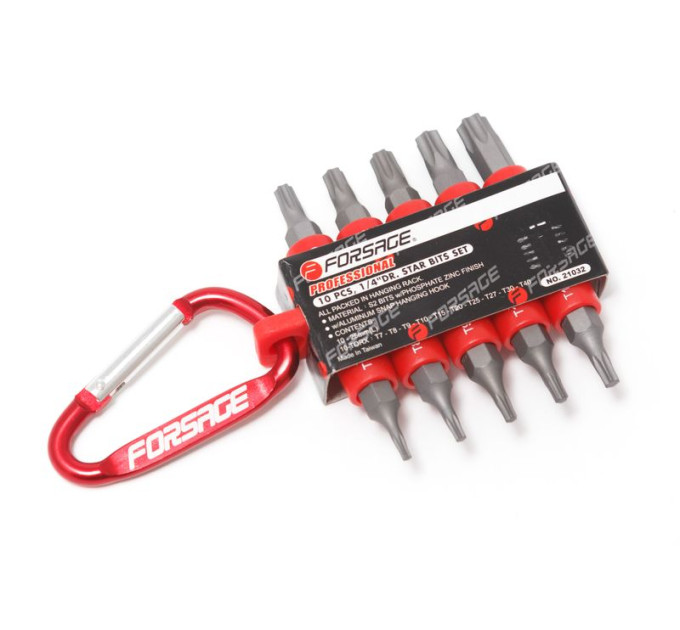 Набір біт Torx 1/4" 10пр. (T 7,8,9,10,15,20,25,27,30,40-25мм)