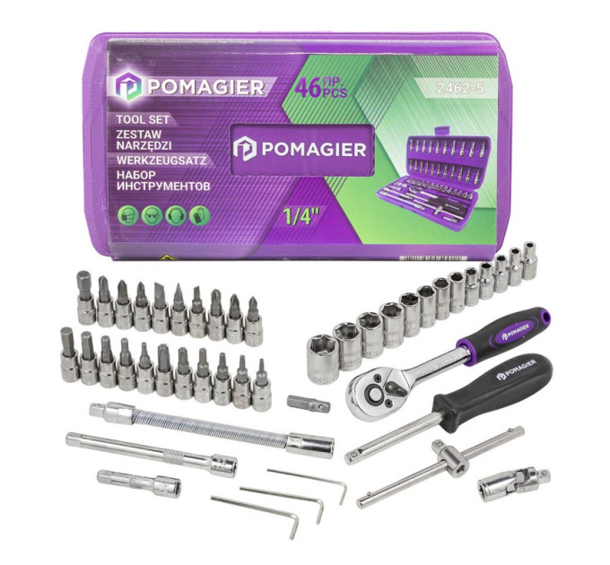 Набор инструментов 46пр. 1/4" (6гр.) POMOGIER PG-2462-5