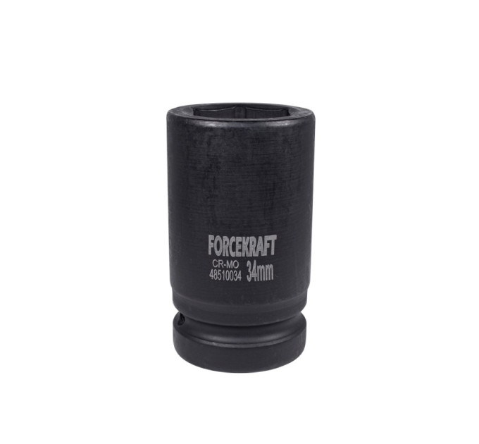 Головка ударная глубокая 1'' 6-гранная 34мм Forcekraft FK-48510034