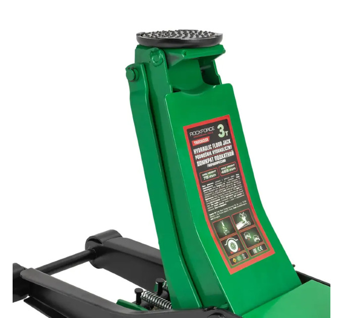 Домкрат підкатний 3т (75-465мм) двопоршневий з педаллю Rockforce RF-T820033X