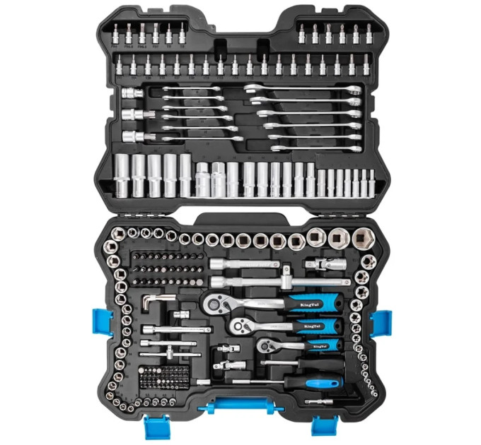 Набір інструментів 216пр. 1/4'', 3/8'', 1/2'' (6гр.) KingTul KT-38841 EURO