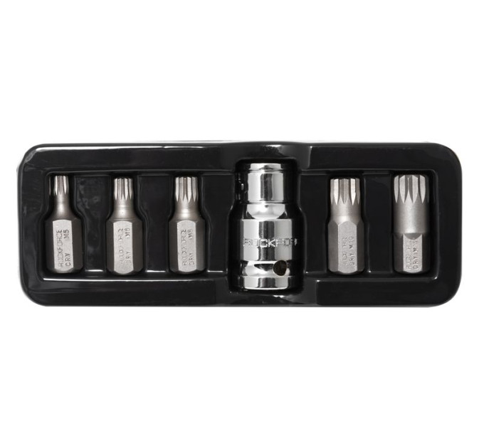 Биты SPLINE с битодержателем, набор 6пр. (M5-M12), 1/2"