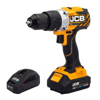 Дриль-шуруповерт акумуляторний (JCB-BLCD-BE) 18V, max 65Nm в комплекті із зарядним пристроєм (JCB-18VFC-E) 2.4A та батареєю акумуляторною (JCB-20LI-E) 2.0AH JCB-18BLCD-2XB-E