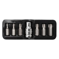 Биты TORX с отверстием и битодержателем, набор 7пр. (т25-т55), 1/2"