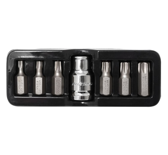Биты TORX с отверстием и битодержателем, набор 7пр. (т25-т55), 1/2"