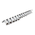 Набір головок Е-профіль 1/4", 3/8", 1/2" 15пр. (Е4-Е24) на планці