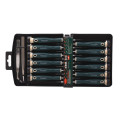 Набор ювелирных отверток с пинцетом, 14 пр.(SL: 1.5, 2.0, 2.5 PH: 00, 0 ,1 TORX: T5, T6, T7, T8, T9,