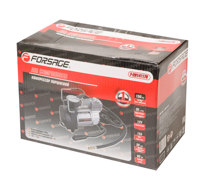 Компресор автомобільний 12V, тиск повітря 150 psi, продуктивність 35 л / хв