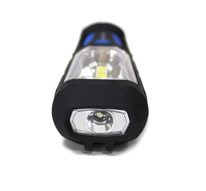 Лампа светодиодная (4W COB LED + 1W, 2 магнита, крючок, 180гр., 250Lm, 1.5V, 3хАА,)