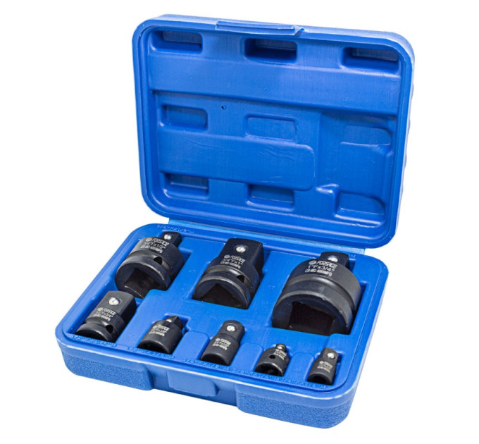 Набір ударних адаптерів,8пр(1/4(F)x3/8"(M),3/8(F)x1/4"(M),3/8(F)x1/2"(M),1/ 2(F)x3/8"(M),1/2(F)x3/4"