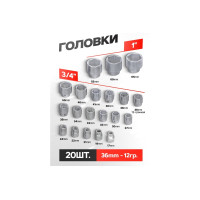 Набор инструмента 1+3/4 дюйма 6-гранных 17-65мм, 26 предметов ROCKFORCE RF-68263-5