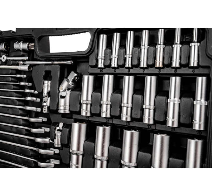 Набір інструментів 216+6пр. 1/4" 3/8" 1/2" (6гр,12гр) Rockforce RF-38841+6